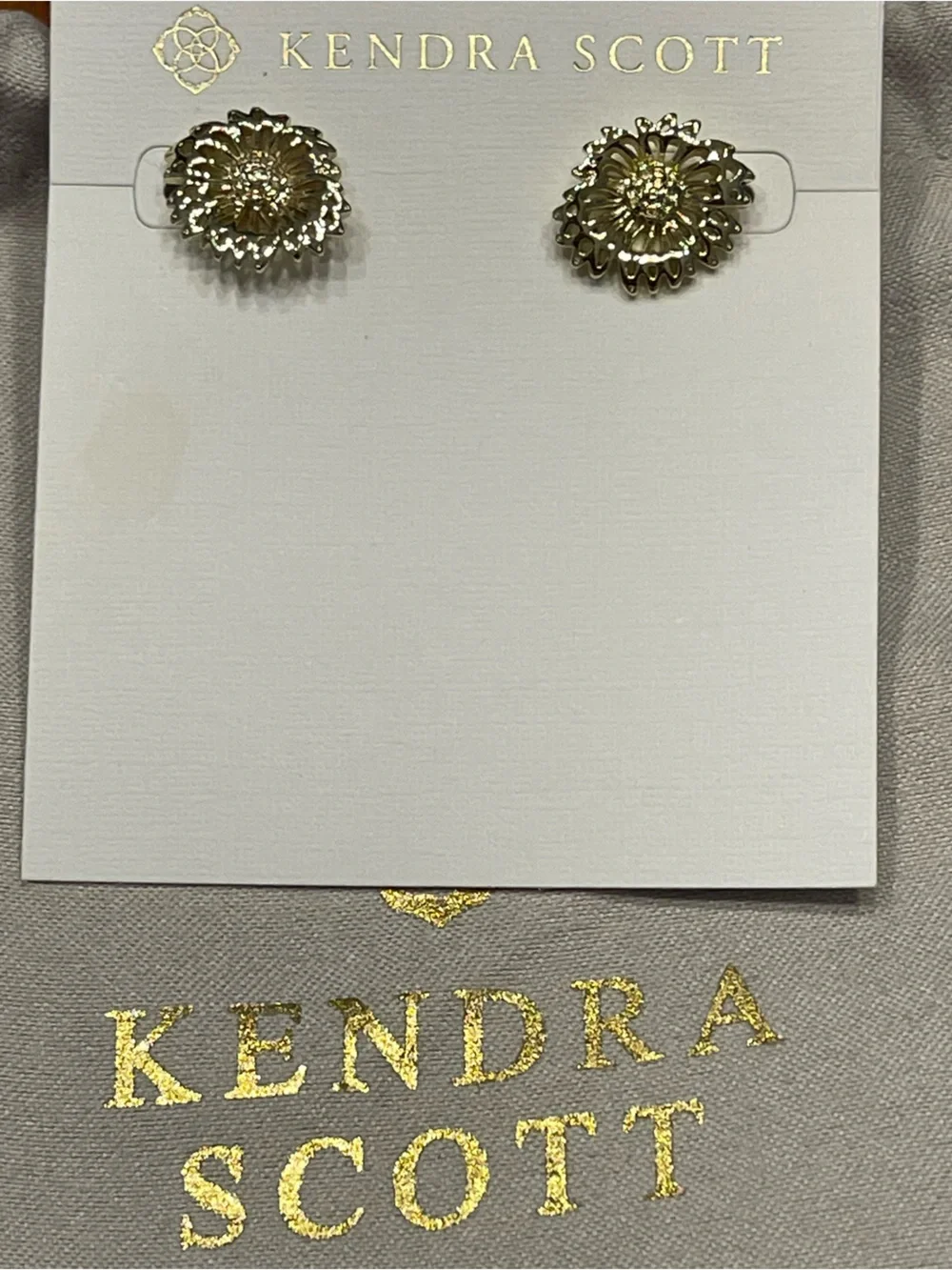 Kendra Scott Gold Floral Sunburst Stud Earrings